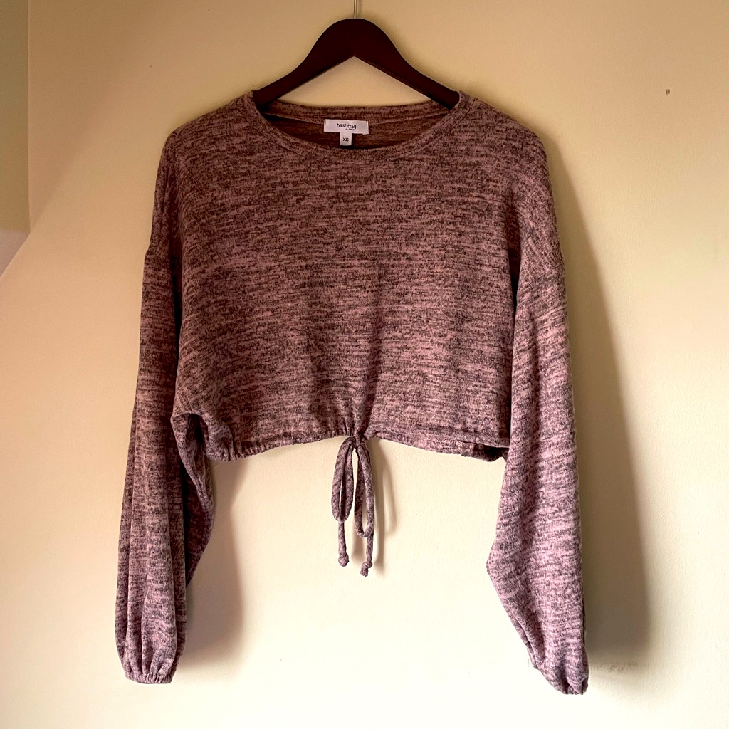 Cropped Drawstring Sweater